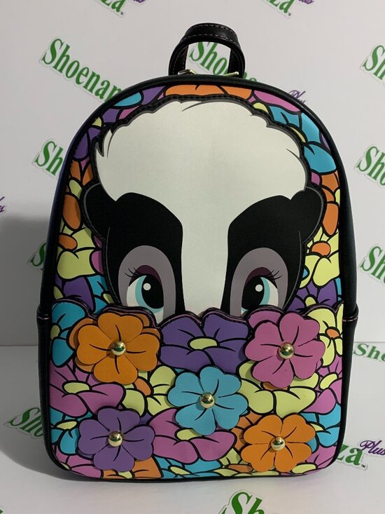 Loungefly Handbags - Loungefly Mini Backpack Disney Bambi Flower Figural Skunk Faux Leather Bag